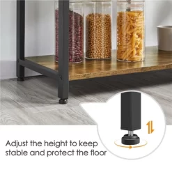 Yaheetech 5-Tier 56" H Baker’s Rack With Wire Basket & Power Outlets, Rustic Brown -Home Style Deals Store GUEST d2f303d9 3cac 4624 b80c 1ccb09947458