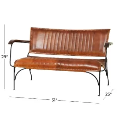 Vintage Leather Loveseat Brown - Olivia & May -Home Style Deals Store GUEST d33020da 213b 4385 bb31 14c60b18b236