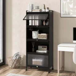 Costway 5-Tier Kitchen Baker's Rack Storage Cabinet Mobile Microwave Stand Flip-up Doors -Home Style Deals Store GUEST d487ac42 0bc1 476b 9b64 7583cb69f83f