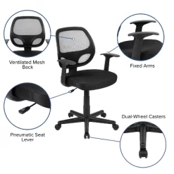 Flash Furniture Flash Fundamentals Mid-Back Mesh Swivel Ergonomic Task Office Chair With Arms -Home Style Deals Store GUEST d524c967 4173 4a29 b3e3 04b7a8704834