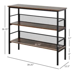 HomCom 3-Tier Industrial Style Storage Metal Wooden Shelf -Home Style Deals Store GUEST d5450741 d3d6 466a bb9e 1508e080b119