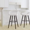 Merrick Lane Wood Ultramodern Bar Counter Stool With Upholstered Seat