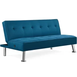 Yaheetech Modern Fabric Convertible Futon Sofa Bed With USB Ports -Home Style Deals Store GUEST d70b4c77 487d 4d93 96fc 169dda4637db