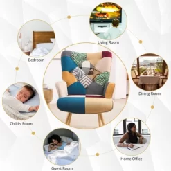 FERPIT Upholstered Wingback Accent Chair & Rocking Chair With Rubberwood Legs & Rockers -Home Style Deals Store GUEST d71b6dce 0a9b 4b30 94c1 d280107ffa97