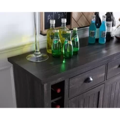 Home Source Bar Cabinet Bookshelf With Glass Doors In Chocolate Finish -Home Style Deals Store GUEST d7f89a92 2a74 45ed b9f4 1c196f58d793