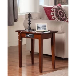 Shaker Chair Side Table With Charger Walnut - AFI -Home Style Deals Store GUEST d81fa8c8 abff 45f6 858c 5ea797813205