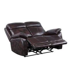57" Perfiel Two-Tone Grain Leather Loveseat Dark Brown - Acme Furniture -Home Style Deals Store GUEST d892d2ea ba40 4446 922c 355e30301ccd