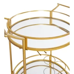 Round Metal Bar Cart Gold - Linon 11 Round Metal Bar Cart Gold - Linon -Home Style Deals Store GUEST d9a3170c 5b19 4828 a073 1ccdd6c2d74f