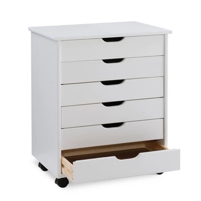 Cary 6 Drawer Wide Roll Cart - Linon 3 Cary 6 Drawer Wide Roll Cart - Linon - Image 3