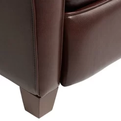 Elm Lane Livorno Chocolate Genuine Leather Recliner Chair Modern Armchair Comfortable Push Manual Reclining Footrest Tufted For Bedroom Living Room -Home Style Deals Store GUEST daf58fdb 9a97 41d4 ae7b 3be0be9e8e57