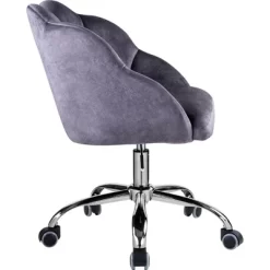 Simple Relax Office Chair In Dark Gray Velvet And Chrome -Home Style Deals Store GUEST db5e64a5 9d4c 44dc b53f aad7f92a689d