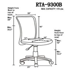 Mesh Task Office Chair Black - Techni Mobili -Home Style Deals Store GUEST db629953 2032 44c6 b2e8 f88389d0524d