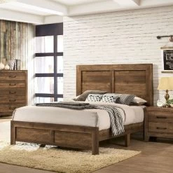 3pc Queen Quail Bedroom Set With 2 Nightstands Rustic Light Walnut - HOMES: Inside + Out -Home Style Deals Store GUEST dbb69b2f 066e 4e54 ac4b 4d221b85a3fb
