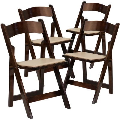 Emma And Oliver 4 Pack Wood Folding Chair With Vinyl Padded Seat 12 Emma And Oliver 4 Pack Wood Folding Chair With Vinyl Padded Seat - Image 12