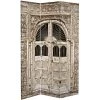6" Double Sided Stone Doorway Canvas Room Divider Gray - Oriental Furniture