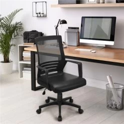 Yaheetech Adjustable Office Chair Midback Computer Chair With Lumbar Support
