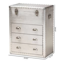 Serge Metal 3 Drawer Accent Storage Chest Silver - Baxton Studio -Home Style Deals Store GUEST de314f17 ae2d 4cf0 a3a0 2475f8c80da7