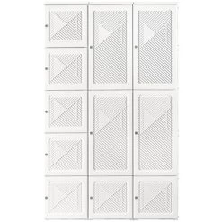 HOMCOM Portable Wardrobe Closet, Bedroom Armoire, Foldable Clothes Organizer With Cube Storage, Hanging Rods, And Magnet Doors, White -Home Style Deals Store GUEST de58c46f 5acc 4623 bd6c 19db8f3bda17