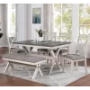 6pc Arga Solid Wood Dining Set Gray/Antique White - HOMES: Inside + Out