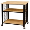 Wood Contemporary Kitchen Cart In Black - Catskill Craftsmen