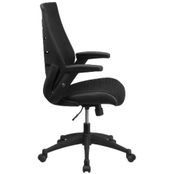 Emma And Oliver High Back Black Mesh Swivel Ergonomic Office Chair With Adjustable Flip-Up Arms -Home Style Deals Store GUEST df464d0a 6258 47e8 9d20 34b48b93faac