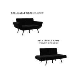 RealRooms Euro Upholstered Tufted Loveseat Futon With Storage Pockets -Home Style Deals Store GUEST e0660a0f fc47 4856 b13f 29005b2a0891