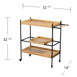 Jengarn Rolling Bar Cart Natural/Black - Aiden Lane -Home Style Deals Store GUEST e098b9c7 4a9c 4c8f 81df 5ae7563ce2f0