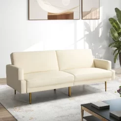 Lanna 76"Wide Vegan Leather Modern Style Convertible Futon Sofa Bed For Living Room Guest Bedroom | ARTFUL LIVING DESIGN -Home Style Deals Store GUEST e0a5820e 7e8f 4c39 b03a f0b76a02244e