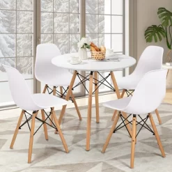 Costway Dining Table Round White Modern Dining Table 31.5'' W/Solid Wooden Leg For Kitchen -Home Style Deals Store GUEST e0b14cf3 1223 4f46 b457 3552a3dc9953