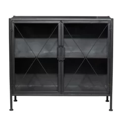 Industrial Metal Cabinet Black - Olivia & May -Home Style Deals Store GUEST e128d58b aca3 43e4 8d63 a57b5ad174cc