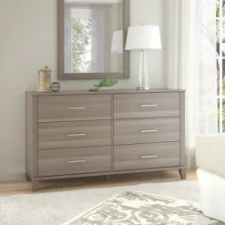 Somerset 6 Drawer Dresser In Gray - Bush Furniture