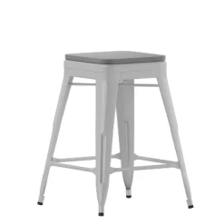 Flash Furniture Cierra Set Of 4 Commercial Grade 24" High Backless Metal Indoor Counter Height Stools With All-Weather Poly Resin Seats -Home Style Deals Store GUEST e1d6aff7 6221 46db bf03 60743bb78584