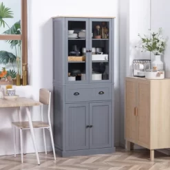 HOMCOM Freestanding Kitchen Pantry, 5-tier Storage Cabinet With Adjustable Shelves And Drawer For Living Room, Dining Room, Gray -Home Style Deals Store GUEST e1fee249 8606 4dd4 95bc 5b93cd80786f