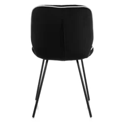 Elama 2 Piece Velvet Tufted Chair In Black With Black Metal Legs -Home Style Deals Store GUEST e29b8c6e 8158 4d08 976b 417797e4f7e1