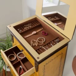 Beatrice Antique Parchment Hand Painted Jewelry Armoire - Powell Company -Home Style Deals Store GUEST e2e5afd7 c178 42fb 9098 e08edcb21e41