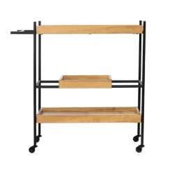 Jengarn Rolling Bar Cart Natural/Black - Aiden Lane -Home Style Deals Store GUEST e3ec1868 82d9 41c8 86c8 6250d06b548a