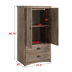 Salt Spring 2 Door Armoire Drifted Gray - Prepac -Home Style Deals Store GUEST e5040144 e1ed 4557 bd2b bc88ff05cda7