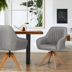 Costway Set Of 2 Swivel Accent Chair Fabric Vanity Study ArmChair W/Wood Legs -Home Style Deals Store GUEST e5ec1d44 3fdd 4e7e 8600 506b7d3eef2d