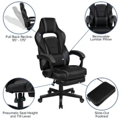 Flash Furniture Gaming Desk With Cup Holder/Headphone Hook/Monitor Stand & Reclining Back/Arms Gaming Chair With Footrest -Home Style Deals Store GUEST e66a45e6 11eb 4e66 a939 0cac25bbe844