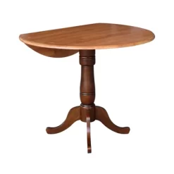 35.5" Brevin Round Dual Pedestal Drop Leaf Dining Table Cinnamon/Espresso - International Concepts -Home Style Deals Store GUEST e6bda8a5 0859 4150 b1ca 076f32386a30