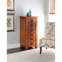 Delia Jewelry Armoire Brown - Powell Company -Home Style Deals Store GUEST e863c6dc 98a4 4ad3 80cb 773ca351a397