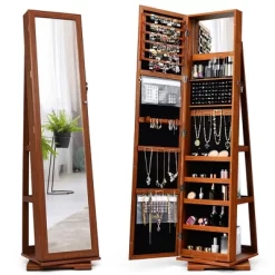 Costway 360degree Rotatable Jewelry Cabinet 2-in-1 Lockable Mirrored Organizer -Home Style Deals Store GUEST e8c519bb d19e 4a33 aad2 1fefe023e481