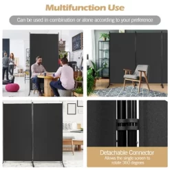 Costway 3-Panel Room Divider Folding Privacy Partition Screen For Office Room WhiteBlackBrown -Home Style Deals Store GUEST e8ce6471 beb8 42e9 9fca cab1b859aedd