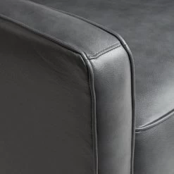 Elm Lane Livorno Gray Genuine Leather Recliner Chair Modern Armchair Comfortable Push Manual Reclining Footrest Tufted For Bedroom Living Room Reading -Home Style Deals Store GUEST e92a61f8 a327 4b0c 9d60 d731689fd0b4