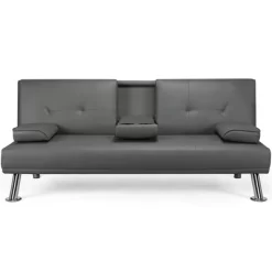 Yaheetech Convertible Faux Leather Sofa Bed Futon With Armrest -Home Style Deals Store GUEST e99b3efc e714 4636 bda0 22f3ca5c76b0