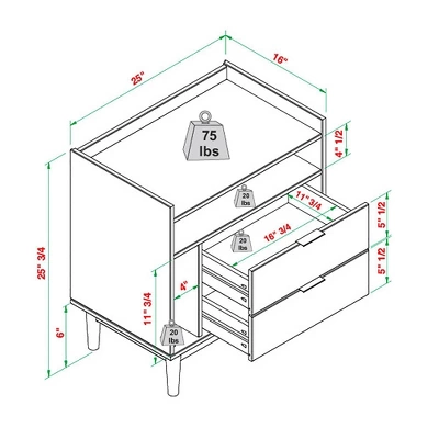 Mid-Century Modern Solid Wood 2 Drawer Nightstand - Saracina Home 18 Mid-Century Modern Solid Wood 2 Drawer Nightstand - Saracina Home - Image 18