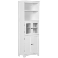 HOMCOM 63" Small Buffet With Hutch, 4-Door Kitchen Pantry, Freestanding Storage Cabinet With Adjustable Shelf For Dining Room, Living Room, White -Home Style Deals Store GUEST eb0a63d4 8d00 455e a90f 1a4c1e4ea1b4