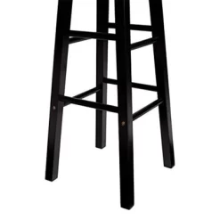 PJ Wood Classic Round-Seat 24 Inch Tall Kitchen Counter Stools For Homes, Dining Spaces, And Bars With Backless Seats, Square Legs, Black, Set Of 2 -Home Style Deals Store GUEST ebce2a3b 64f9 434f 9344 417246d0f767