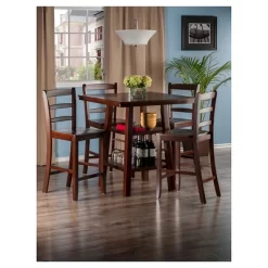 5pc Orlando 2 Shelves Counter Height Dining Sets Wood/Walnut - Winsome -Home Style Deals Store GUEST ecd57425 0b2c 4e3f ba2b c300eb7c189f