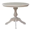 36"x36" Solid Wood Round Pedestal Dining Table Washed Gray Taupe - International Concepts